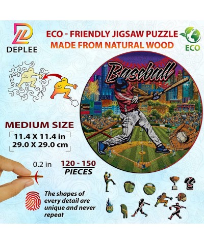 Wooden Puzzles for Adults Base Ball Wooden Jigsaw Puzzles Unique Shape Wooden Animal Puzzle Creative Challenge for Adults Fam...