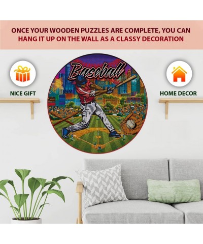 Wooden Puzzles for Adults Base Ball Wooden Jigsaw Puzzles Unique Shape Wooden Animal Puzzle Creative Challenge for Adults Fam...