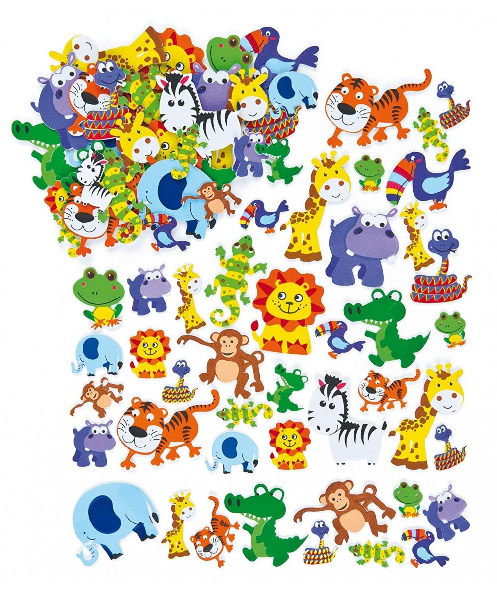 EV3115 Jungle Animal Foam Stickers - Pack of 96 Foam Stickers for Kids Kids Craft Stickers Childrens Self Adhesive Stickers $...