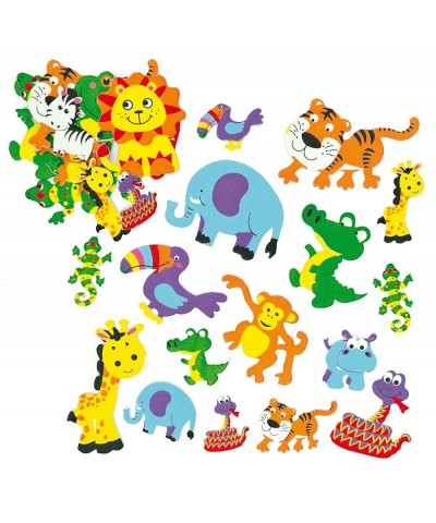 EV3115 Jungle Animal Foam Stickers - Pack of 96 Foam Stickers for Kids Kids Craft Stickers Childrens Self Adhesive Stickers $...