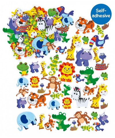 EV3115 Jungle Animal Foam Stickers - Pack of 96 Foam Stickers for Kids Kids Craft Stickers Childrens Self Adhesive Stickers $...