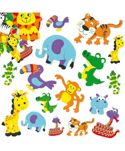 EV3115 Jungle Animal Foam Stickers - Pack of 96 Foam Stickers for Kids Kids Craft Stickers Childrens Self Adhesive Stickers $...