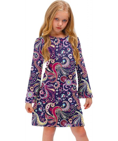 Girl's 70s Retro Hippie Bell Sleeve Midi Dress with Headband 4-12 Years $31.04 Kids' Costumes