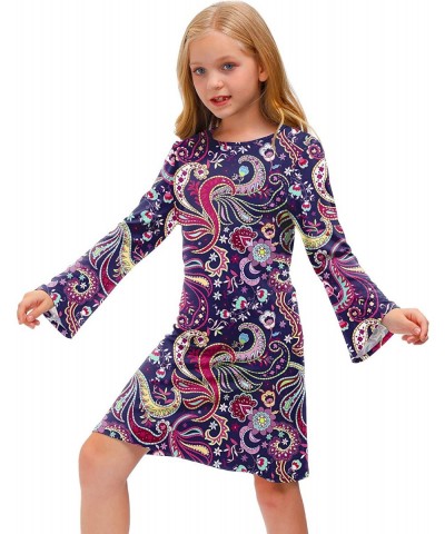 Girl's 70s Retro Hippie Bell Sleeve Midi Dress with Headband 4-12 Years $31.04 Kids' Costumes