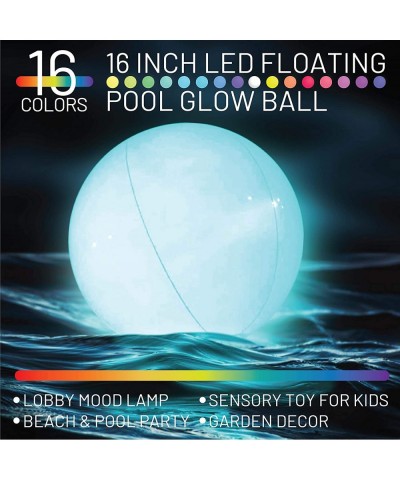 Pool Toys - LED Beach Ball with Remote Control - 16 Colors Lights and 4 Light Modes 100ft Control Distance - Outdoor Pool Bea...