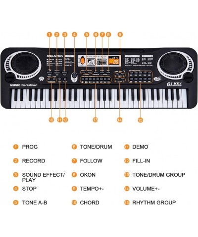 Electric Keyboard Piano for Kids - Portable 61 Keys Multi-Function Musical Instruments Early Learning Toys for Boys and Girls...