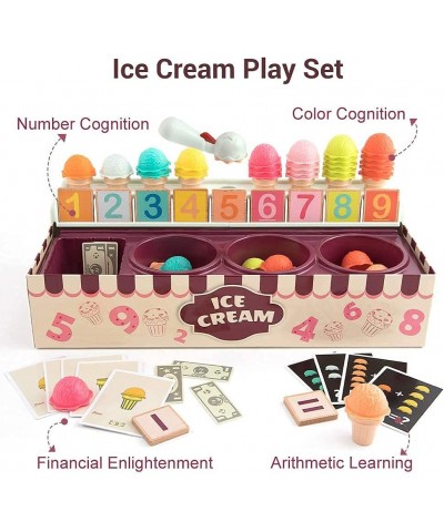 Ice Cream Toy for Kids Ice Cream Playset Pretend Play Food Math Stacking Toys for Toddlers 2 3 4 Year Old Girls Boys Birthday...