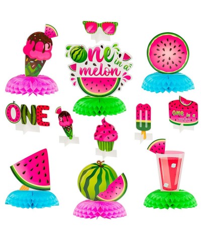 12Pcs Watermelon Honeycomb Centerpieces Table Toppers for Baby Girls One in a Melon Party Decor Summer Fruit Pink Watermelon ...