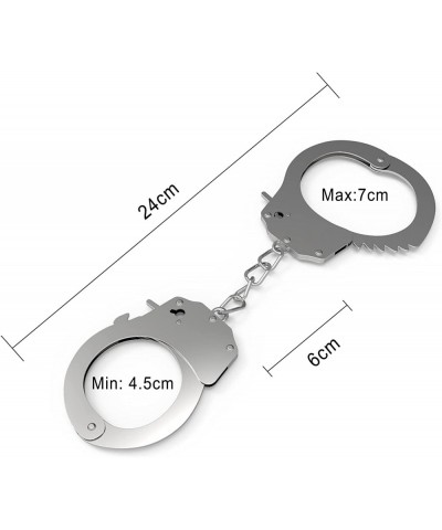 Metal Handcuffs with 2 Keys Kids Play Toy Metal Handcuffs Party Supplies Costume Accessories with Stainless Steel Double Lock...