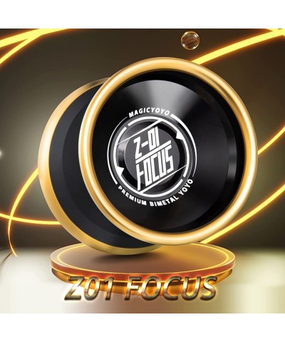 Z01 Focus Bimetal Yoyo Professional Unresponsive Yoyo for Pros Professional Aluminum Alloy Yo yo + Stainless Steel Ring 10yoy...