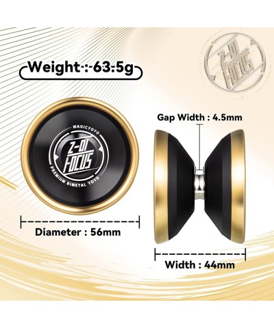 Z01 Focus Bimetal Yoyo Professional Unresponsive Yoyo for Pros Professional Aluminum Alloy Yo yo + Stainless Steel Ring 10yoy...