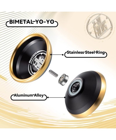 Z01 Focus Bimetal Yoyo Professional Unresponsive Yoyo for Pros Professional Aluminum Alloy Yo yo + Stainless Steel Ring 10yoy...