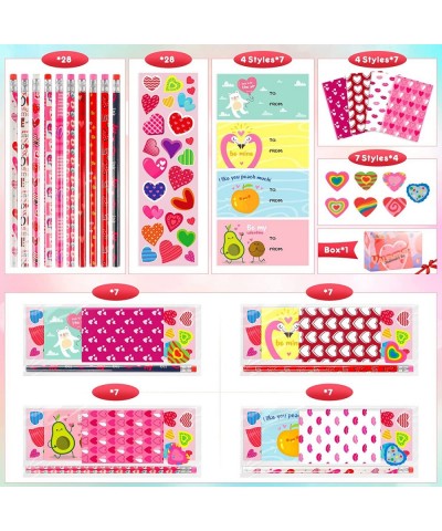 28 Pack Valentines Day Gifts for Kid Valentines Day Stationery Set Valentines Party Favor Bulk Valentines Gifts Cards Valenti...