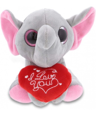 I Love You Plush Sparkling Big Eye Elephant - Cute Stuffed Animal with Heart and with Name Personalization for Valentine Anni...