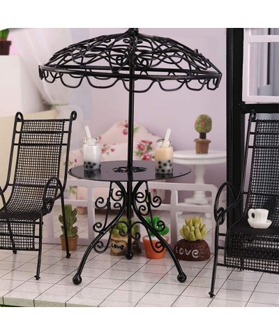 Doll House Accessories Doll House Furnishings Mini Table Chairs Funny Decorative Display Mold Dollhouse Garden Table Chair fo...