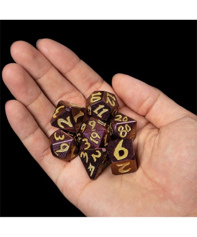 Metal Dice Set with Gift Box-7 Pcs DND Dice Set Purple Surface and Golden Number for Dungeons and Dragons RPG Games $31.25 Ga...