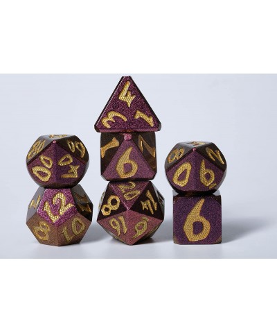 Metal Dice Set with Gift Box-7 Pcs DND Dice Set Purple Surface and Golden Number for Dungeons and Dragons RPG Games $31.25 Ga...