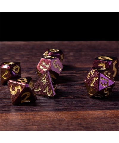 Metal Dice Set with Gift Box-7 Pcs DND Dice Set Purple Surface and Golden Number for Dungeons and Dragons RPG Games $31.25 Ga...