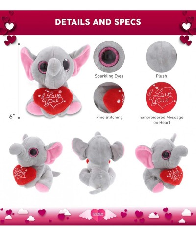 I Love You Plush Sparkling Big Eye Elephant - Cute Stuffed Animal with Heart and with Name Personalization for Valentine Anni...