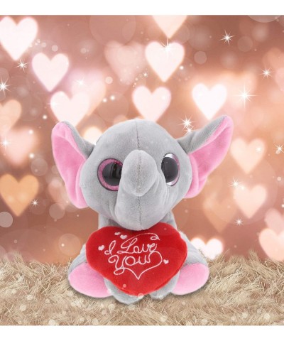 I Love You Plush Sparkling Big Eye Elephant - Cute Stuffed Animal with Heart and with Name Personalization for Valentine Anni...