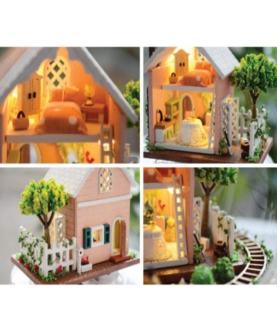 DIY Dollhouse Miniature Kit Mini Glass Ball Doll House Accessories Furniture Led Lights Micro Landscape Model Puzzle Hand Cra...