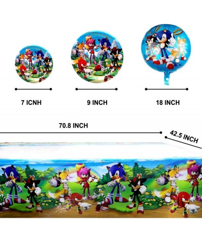 Sonic Birthday Party Supplies- 192 pcs Sonic The Hedgehog Party Supplies for Kids with Banner Plates Cups Napkins Tableware H...