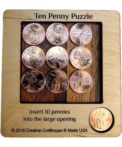 10 Penny Puzzle - A Circle Packing Problem - Ten Mint Pennies are Included $16.96 Brain Teaser Puzzles