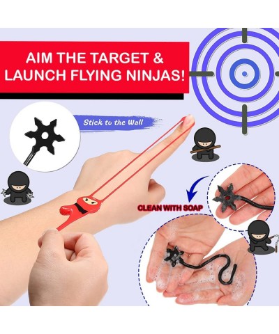 24 Pc. Ninja Toys Set with Stretchy Flying Ninjas and Colorful Flexible and Sticky Elastic Fun Birthday Party Favors for Boys...