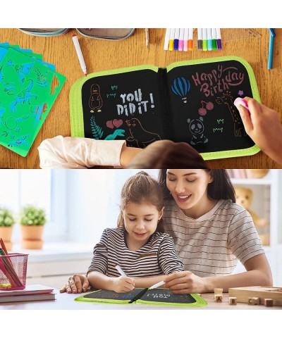 Kids Erasable Doodle Book Set 14 Page Portable Reusable Drawing Board More Than 100+ Drawing Shape Molds Kids Travel Activity...