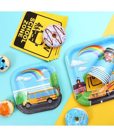 School Bus Party Plates Cups and Napkins 16 Guests Back to School Party Table Supplies Kindergarten Decorations $27.64 Kids' ...