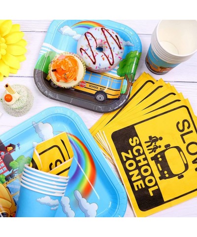 School Bus Party Plates Cups and Napkins 16 Guests Back to School Party Table Supplies Kindergarten Decorations $27.64 Kids' ...