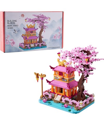 New Architecture: Enjoy Sakura Pavilion Building Set Model Kit and Gift for Kids and Adults Micro Mini Block 1810 Pieces（with...