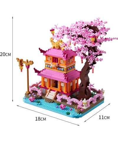 New Architecture: Enjoy Sakura Pavilion Building Set Model Kit and Gift for Kids and Adults Micro Mini Block 1810 Pieces（with...