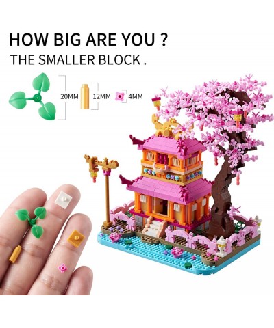 New Architecture: Enjoy Sakura Pavilion Building Set Model Kit and Gift for Kids and Adults Micro Mini Block 1810 Pieces（with...