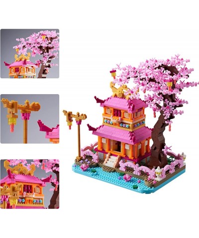 New Architecture: Enjoy Sakura Pavilion Building Set Model Kit and Gift for Kids and Adults Micro Mini Block 1810 Pieces（with...