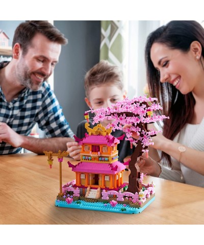 New Architecture: Enjoy Sakura Pavilion Building Set Model Kit and Gift for Kids and Adults Micro Mini Block 1810 Pieces（with...