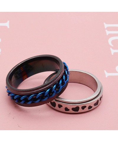 Stainless Steel Fidget Ring Set for Women Men Anxiety Rings Moon Star Fidgets Ring for Anxiety Stress Relieving Band Rings $1...