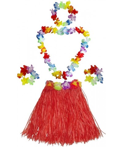 Girl's Elastic Hawaiian Hula Dancer Grass Skirt with Flower Costume $17.62 Kids' Costumes