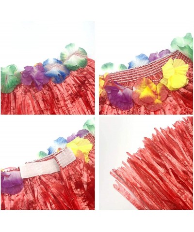 Girl's Elastic Hawaiian Hula Dancer Grass Skirt with Flower Costume $17.62 Kids' Costumes