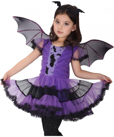 Vampire Bat Costume for Kids Girls Princess Witch Tutu Costume with Headband Wings for Halloween Party $27.97 Kids' Costumes