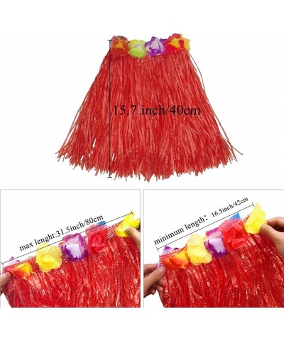 Girl's Elastic Hawaiian Hula Dancer Grass Skirt with Flower Costume $17.62 Kids' Costumes