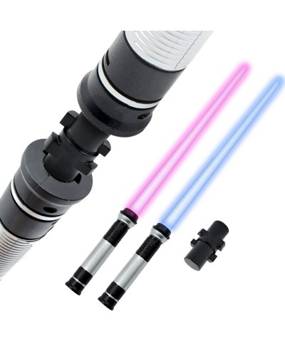 2 Pack Light Saber 2-in-1 Retractable 7 Colors Changeable Dueling Light up Sabers with Sound LED Light Swords Smooth Swing fo...