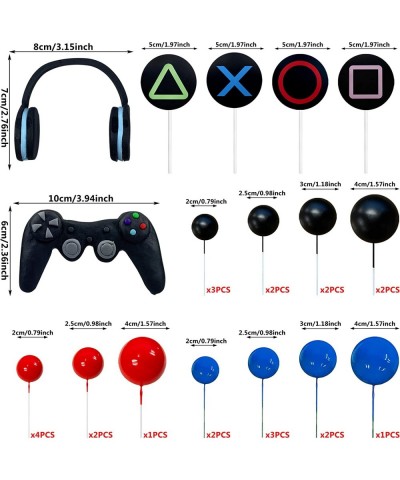 30 PCS Video Game Themes Cake Toppers Cake Decoration Headset Cake Decoration Ball Cake Decoration Game Controller Cake Decor...