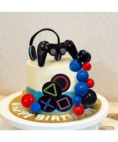 30 PCS Video Game Themes Cake Toppers Cake Decoration Headset Cake Decoration Ball Cake Decoration Game Controller Cake Decor...