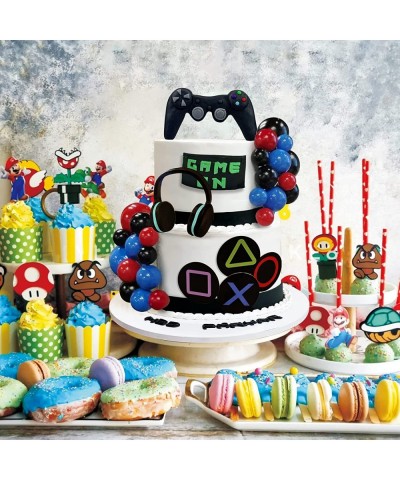 30 PCS Video Game Themes Cake Toppers Cake Decoration Headset Cake Decoration Ball Cake Decoration Game Controller Cake Decor...