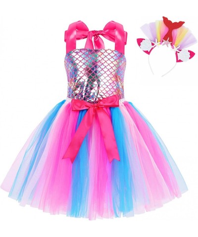 Little Girls Mermaid Tutu Dress for Birthday Party Halloween Mermaid Costume Outfits Dress with Mermaid Headband $45.81 Kids'...