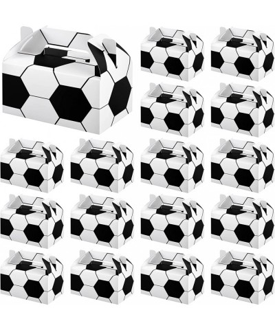 16 Pack Soccer Treat Boxes for Team 6.2 x 6.2 x 3.5 Inch Soccer Gable Candy Goodie Boxes Soccer Party Favors for Soccer Birth...