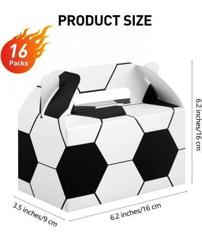 16 Pack Soccer Treat Boxes for Team 6.2 x 6.2 x 3.5 Inch Soccer Gable Candy Goodie Boxes Soccer Party Favors for Soccer Birth...