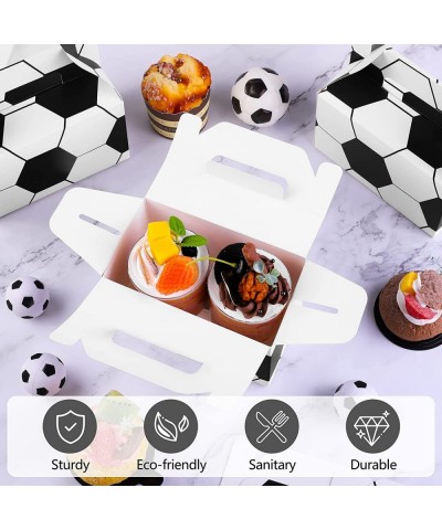 16 Pack Soccer Treat Boxes for Team 6.2 x 6.2 x 3.5 Inch Soccer Gable Candy Goodie Boxes Soccer Party Favors for Soccer Birth...