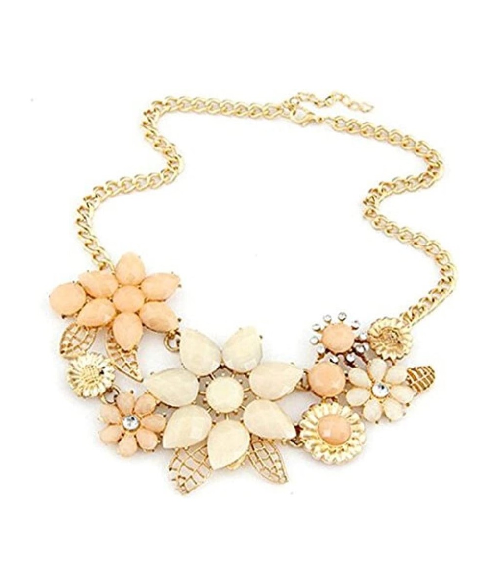 Women Lady Elegant Bauhinia Flower Acrylic Diamond Pendant Chain $13.32 Kids' Dress-Up Accessories